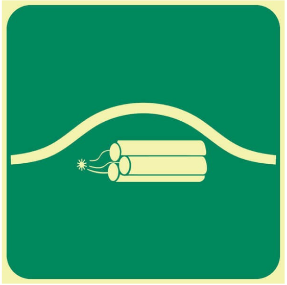 Location Of Bomb Bag safety sign 
