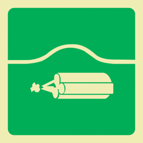 Location of Bomb Blanket Photoluminescent Sign 