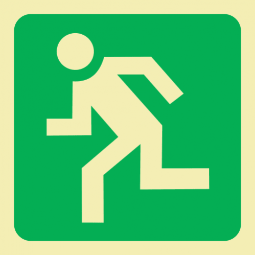 Running Man Left Photoluminescent Sign 