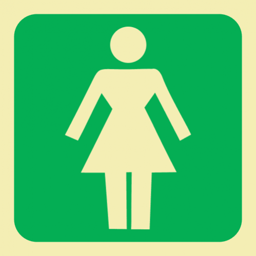 Ladies (Female) Toilet Photoluminescent Sign 
