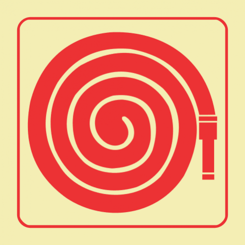 Fire Hose Reel Photoluminescent Sign 