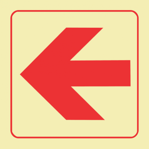 Arrow Left Photoluminescent Sign 2 