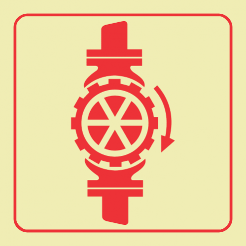 Sprinkler Stop Valve Photoluminescent Sign 