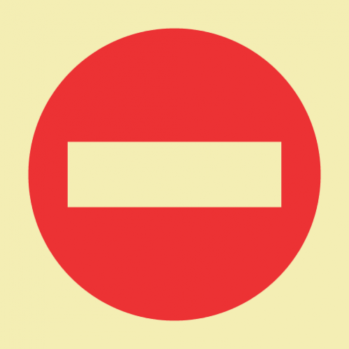 No Entry Photoluminescent Sign 