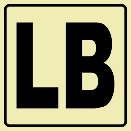 Floor Number LB - Black Photoluminescent Sign 