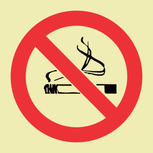 No Smoking Photoluminescent Sign 