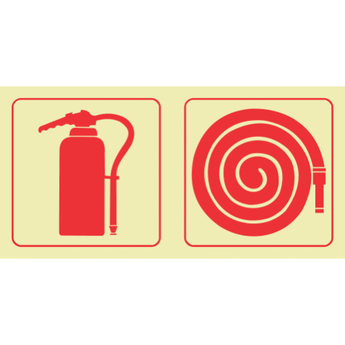 Fire Extinguisher & Fire Hose Reel Photoluminescent Sign 