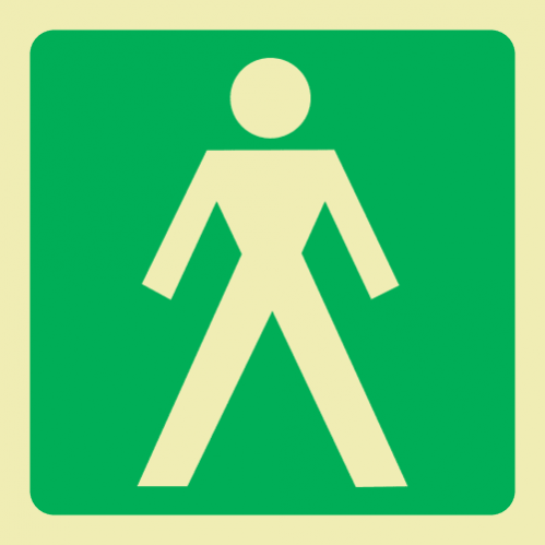 Mens (Male) Toilet Photoluminescent Sign 
