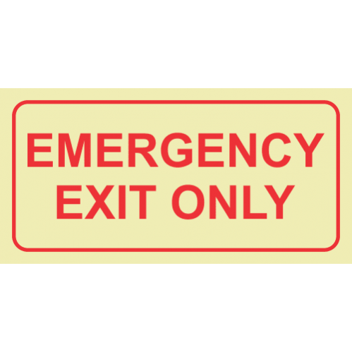 Emergency Exit Only Photoluminescent Sign 