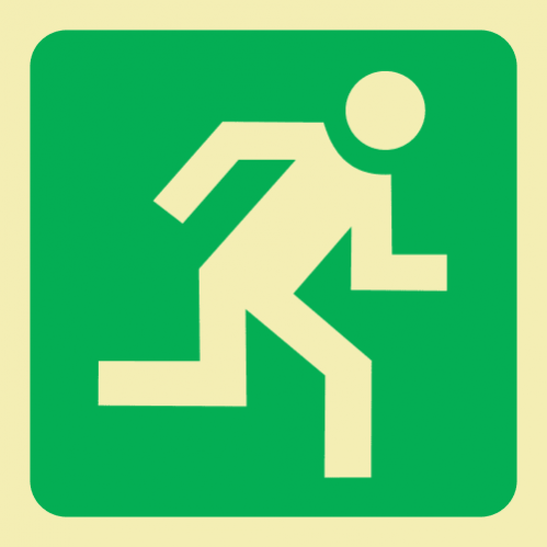 Running Man Right Photoluminescent Sign 