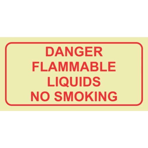 Danger Flammable Liquids No Smoking Photoluminescent Sign 
