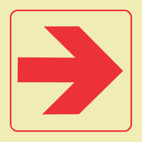 Arrow Right Photoluminescent Sign 2 