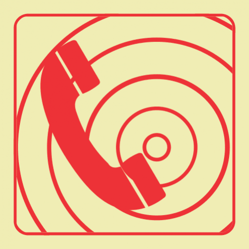 Fireman's Telephone Photoluminescent Sign 